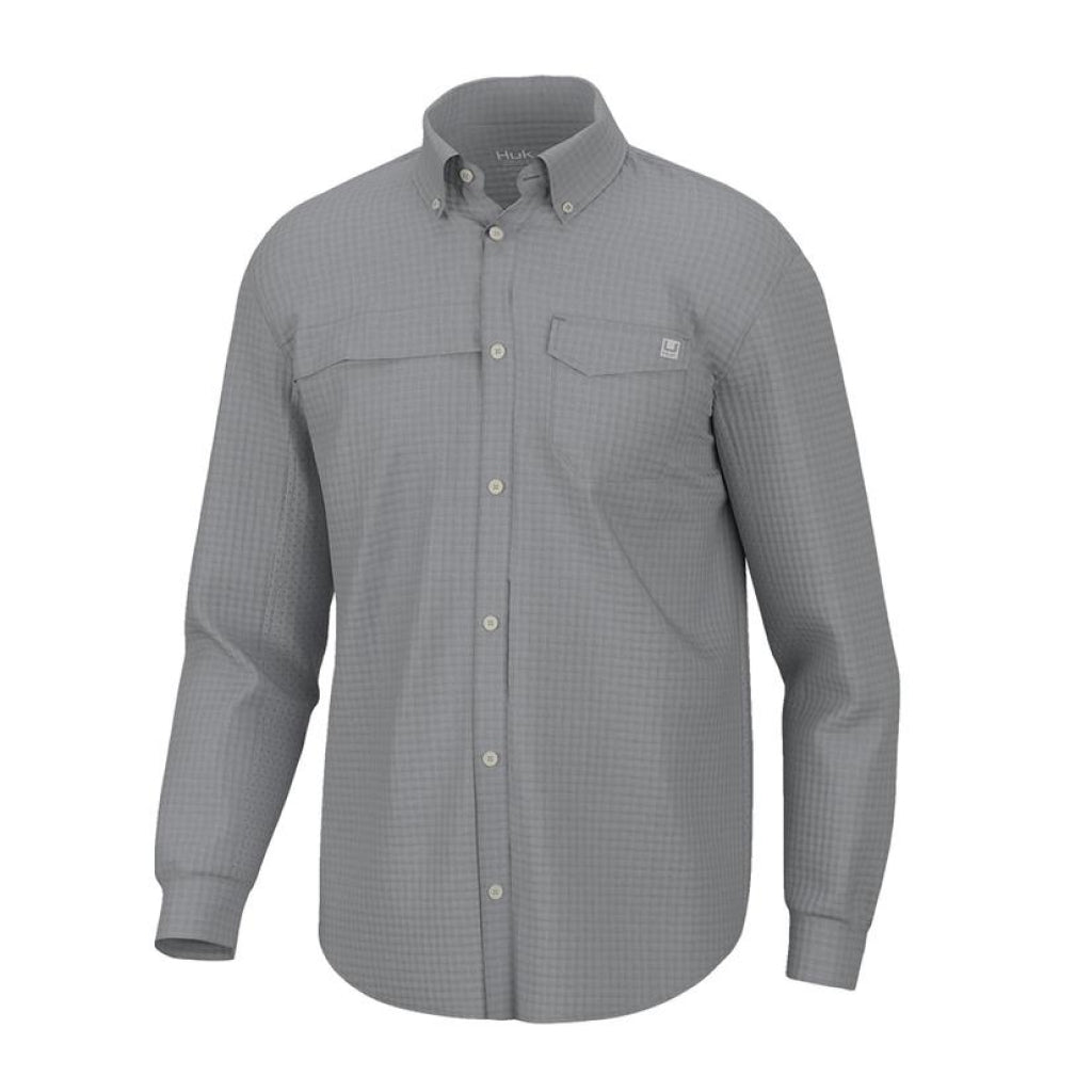 Huk Tide Point Break Long Sleeve Minicheck Shirt